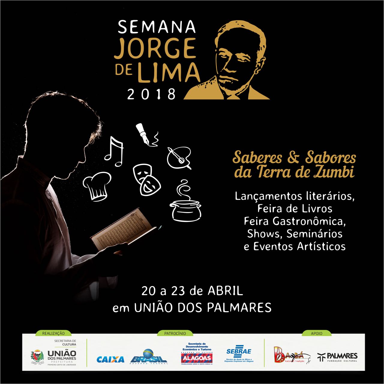 União dos Palmares realizará semana em homenagem ao Poeta Jorge de Lima