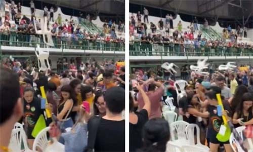 Assembleia de sindicato de professores acaba em confusão generalizada com cadeiradas