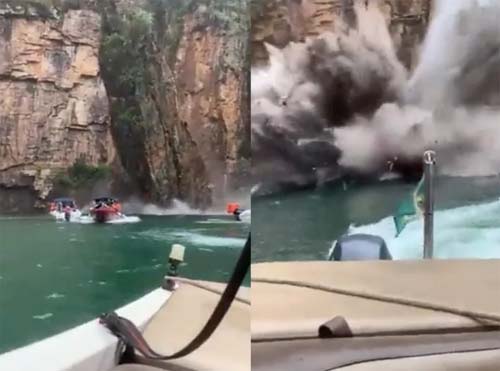 Deslizamento de pedras atinge embarcações com turistas em MG