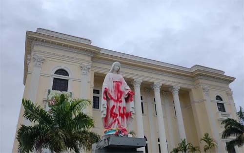 Imagem de Nossa Senhora de Fátima é alvo de vandalismo no Jaraguá; PC investiga o caso