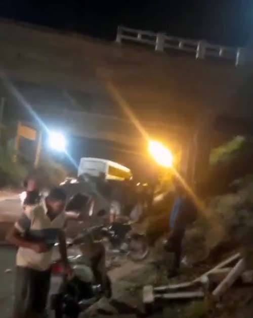 Veículo cai de viaduto em Arapiraca e deixa crianças feridas