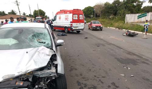 Colisão entre carro e moto deixa vitima fatal na Al-220 entre Limoeiro e Arapiraca