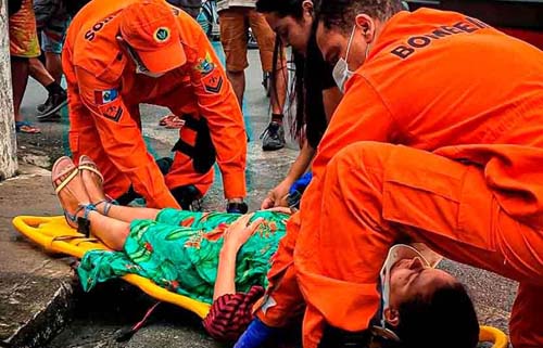 Duas gestantes ficam feridas em acidente de moto; Bombeiros acionados