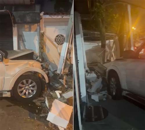 Motorista perde o controle e causa destruição na Avenida da Gruta