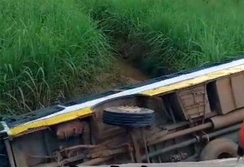 Ônibus com trabalhadores rurais cai em ribanceira de Porto Calvo