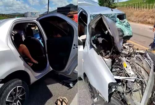 Grave acidente deixa uma pessoa morta e duas feridas em trecho da rodovia BR-316