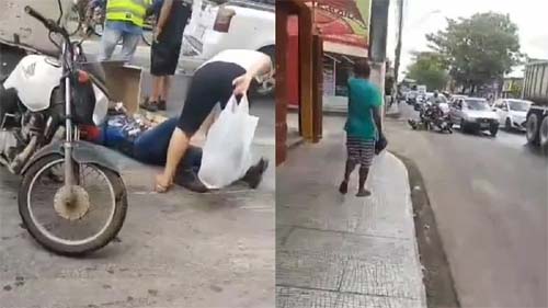 Acidentes duplos de moto na Avenida Benedito Bentes devido a vazamento de óleo na via