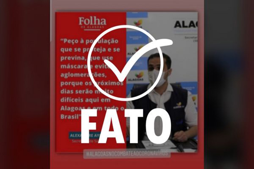 AL: imagem com declaração do secretário de Saúde sobre situação da Covid-19 é verdadeira