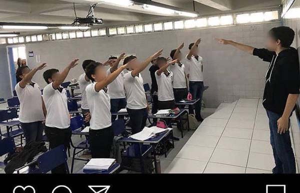 Colégio suspende alunos por saudações nazista na sala de aula