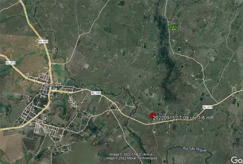 Tremor de terra é registrado na região de Anadia, no interior de Alagoas