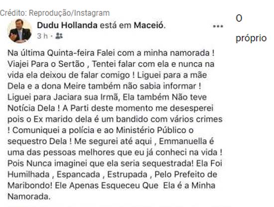 Deputado estadual acusa prefeito de sequestro e ameaça reação