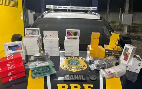 Polícia apreende 77 Iphones sem nota fiscal e prende foragido no interior de AL