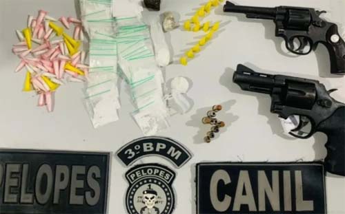 Polícia apreende armas e cocaína em festa clandestina realizada em Chácara no Agreste
