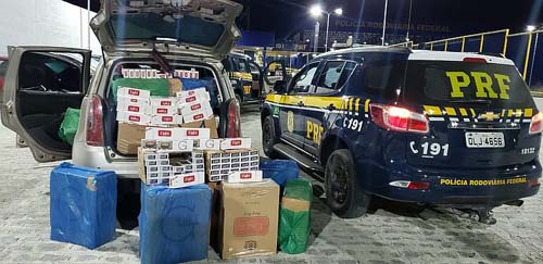 Mais de mil pacotes de cigarros contrabandeados são apreendidos pela PRF