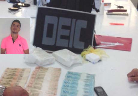 Integrante de quadrilha de tráfico é preso com cocaína avaliada em R$ 40 mil