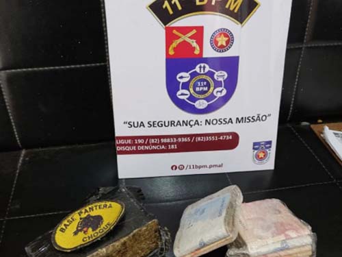 Após denúncia, polícia apreende maconha e prende dupla por tráfico na Coréia em Penedo