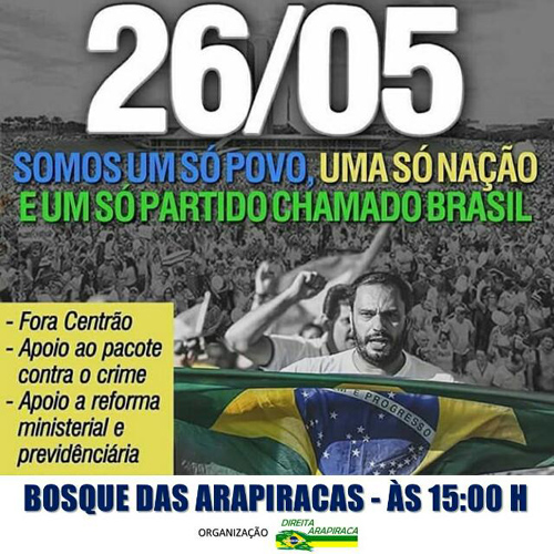 Arapiraca se destaca na programação nacional da manifestação pró-Bolsonaro do dia 26