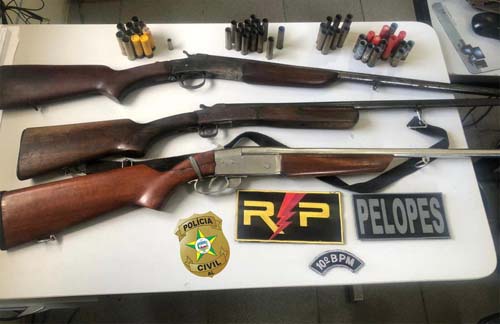 Operação integrada prende três pessoas, apreende armas e munições no interior do Estado