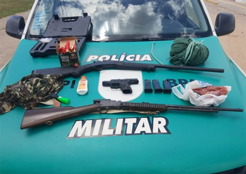 BPA apreende quatro armas de fogo e seis armas artesanais de caça em Murici