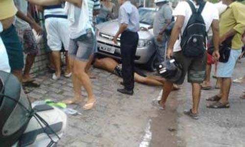 Suspeito de tentativa de assalto é espancado pela população no Poço