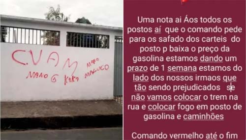 Comando Vermelho exige que postos diminuam preço do combustível em Manaus
