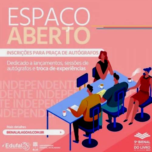 Bienal de Alagoas abre espaço para escritores independentes lançarem suas obras