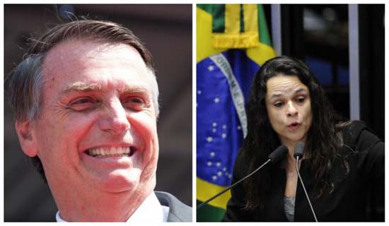 Bolsonaro não descarta Janaina Paschoal como vice em sua chapa