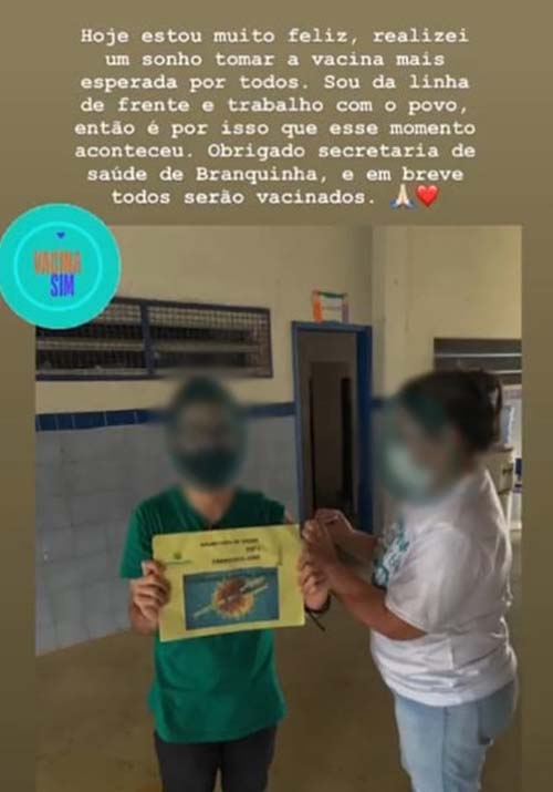 Ministério Público de AL apura caso de jovem de 17 anos que furou fila da vacina em Branquinha