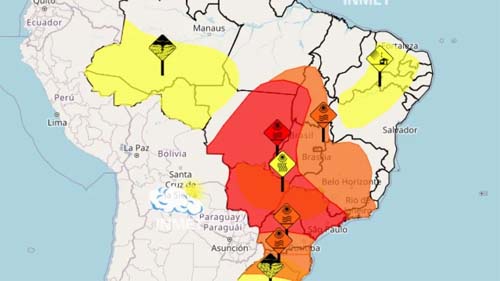 Veja quais regiões estão em atenção para onda de calor, chuva e ventos