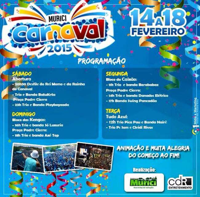 Prefeito Remi Calheiros anunciou a Programação Oficial do Carnaval 2015.