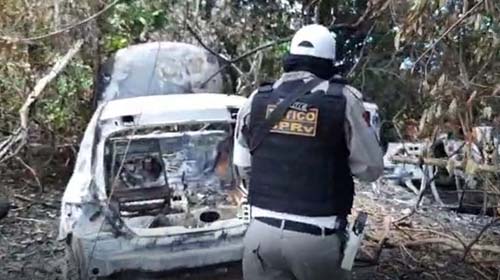 Durante Operação em Satuba BPRV encontra 4 veiculos queimados