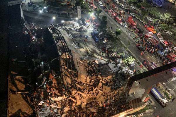 Hotel usado para quarentena do coronavírus desaba na China