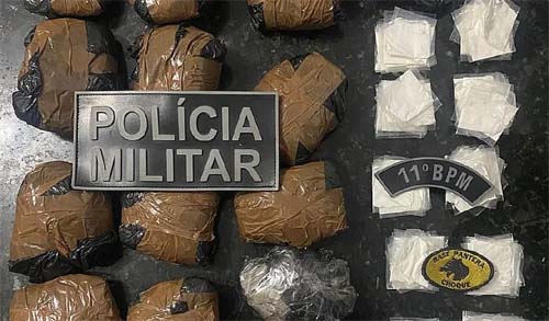 Homens são presos com 1,25 kg de cocaina em Penedo