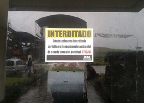 Ministério Público e IMA interditam usina em Colônia de Leopoldina