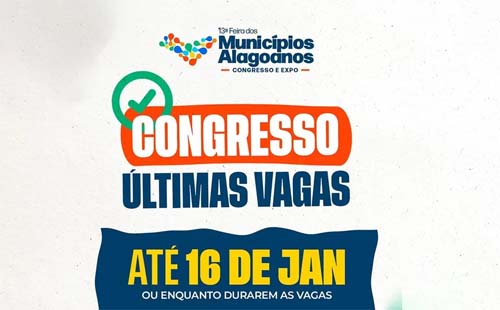 Encerramento das Inscrições para o Congresso Municipal de Alagoas nesta Sexta-feira
