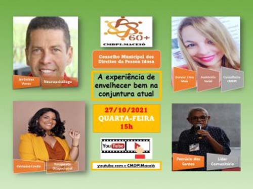 Conselho da Pessoa Idosa de Maceió realiza live sobre envelhecimento saudável