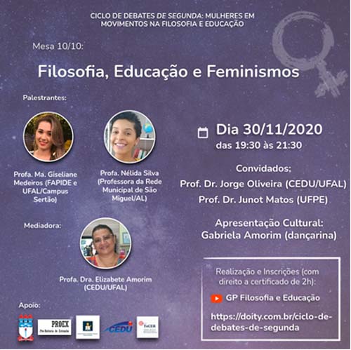 Última edição de Debates de Segunda destaca filosofia, educação e feminismos