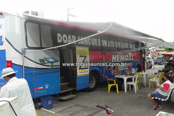 Ônibus coletor de sangue do HEMOAL estará em União dos Palmares nesta quarta feira