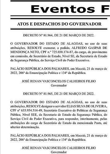 Governo de AL define secretário interino da Segurança Pública após saída de Alfredo Gaspar