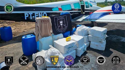 Forças de segurança interceptam avião carregado com drogas avaliado em milhões no interior do Amazonas