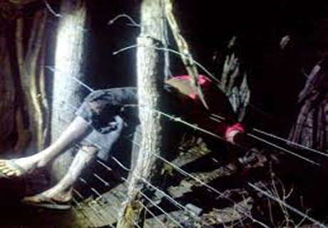 Populares encontram homem que se suicidou usando arame farpado
