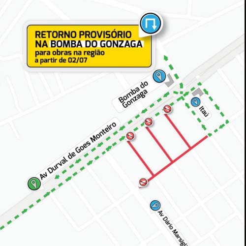 Obras: Vias no entorno da Bomba do Gonzaga serão interditadas