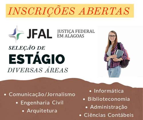 Justiça Federal abre seleção de estagiários para diversas áreas