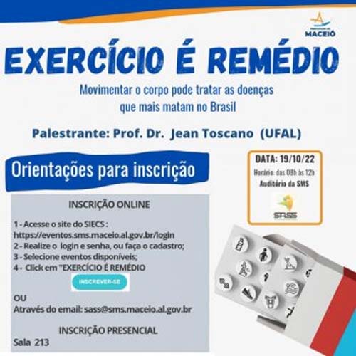 Exercício é Remédio: palestra aborda a prática de atividades físicas no tratamento de doenças