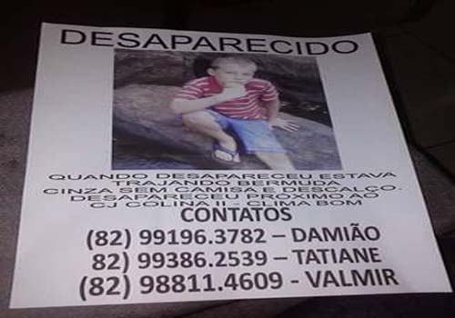 Familiares procuram garoto desaparecido