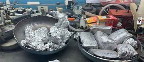 Haxixe é apreendido dentro de compressor de ar no Aeroporto Internacional do Rio