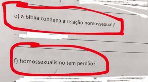 'Como evitar o homossexualismo?' é questão de prova em colégio adventista de Belém
