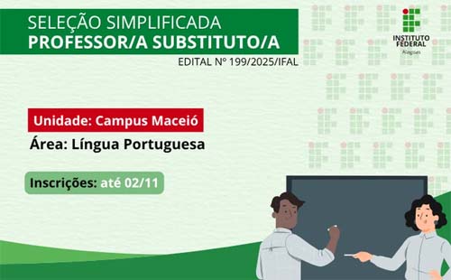 Processo seletivo para professor de Língua Portuguesa no Campus de Maceió do Ifal