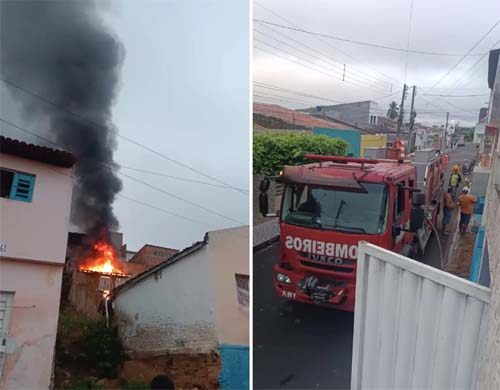 Incêndio em Santana do Ipanema deixa homem com 50% do corpo queimado e é transferido para Maceió para tratamento