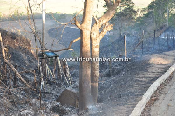 Incendio atinge cercado da fazenda do ex-governador Manoel Gomes de Barros na zona rural de União